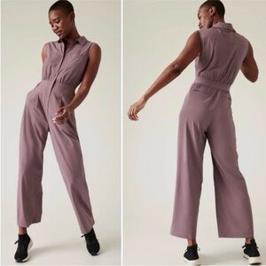 Athleta Brooklyn Heights Wide Leg Jumpsuit, Size 6, Mauve